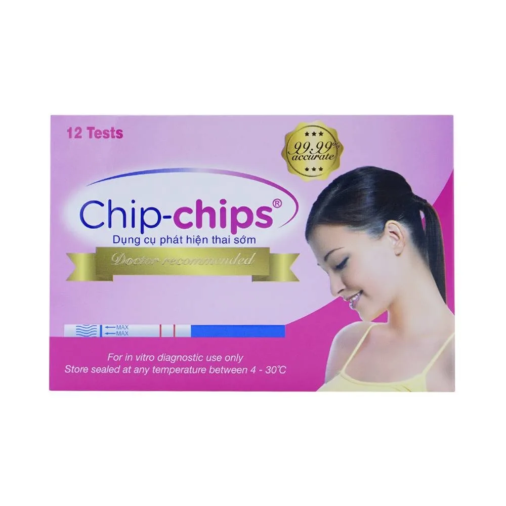 Hình ảnh Dụng cụ phát hiện thai sớm Chip-Chips Tanaphar sau giao hợp 7 - 10 ngày (12 que)