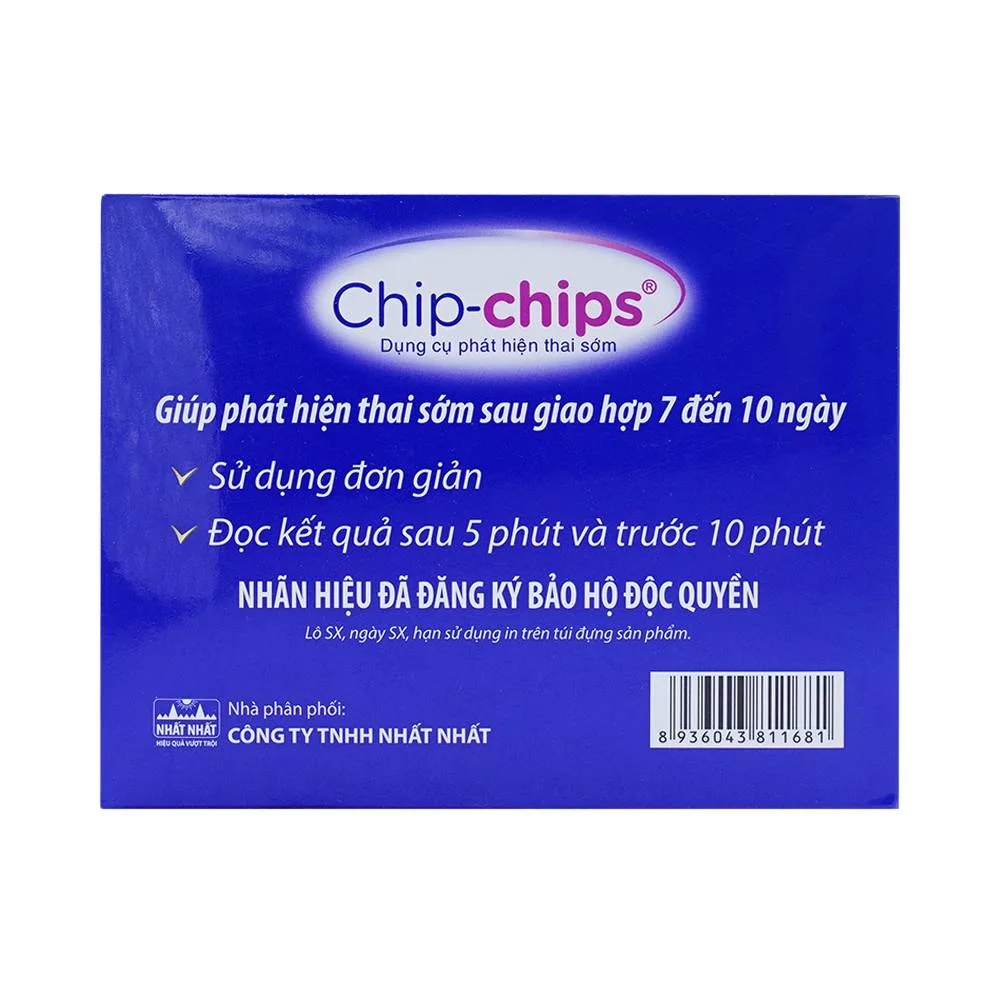 Hình ảnh Dụng cụ phát hiện thai sớm Chip-Chips Tanaphar sau giao hợp 7 - 10 ngày (12 que)