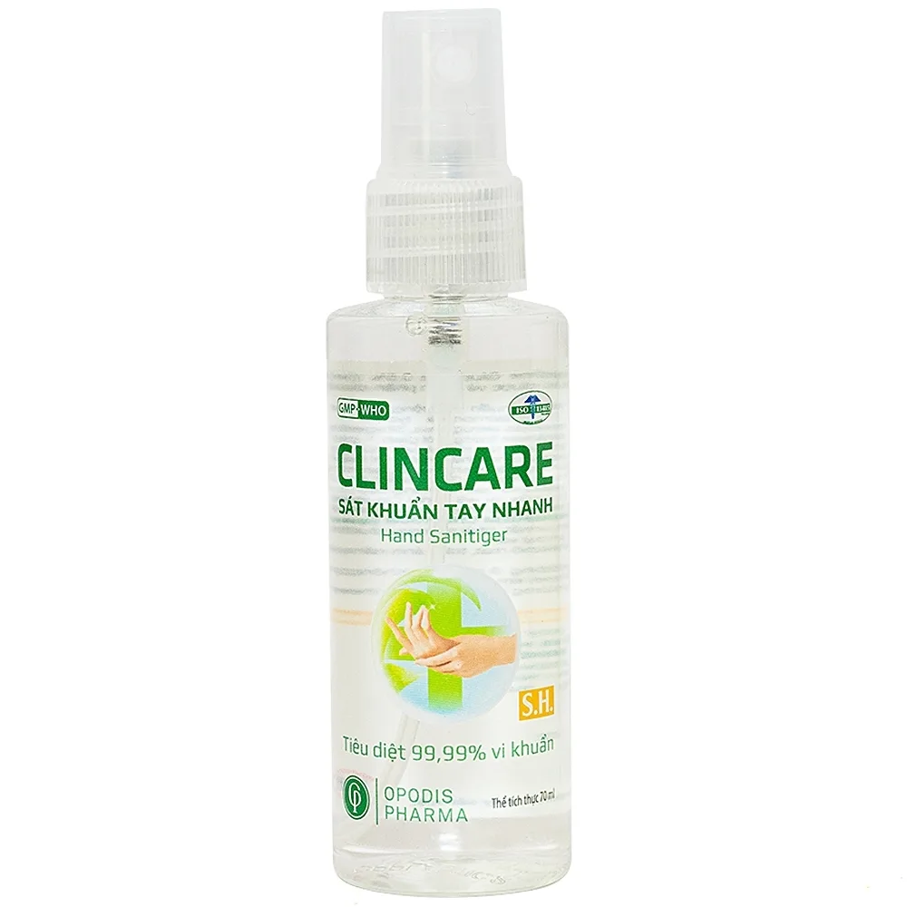 Hình ảnh Sát khuẩn tay nhanh Clincare Opodis Pharma tiêu diệt 99,99% vi khuẩn, sát khuẩn tay nhanh (70ml)