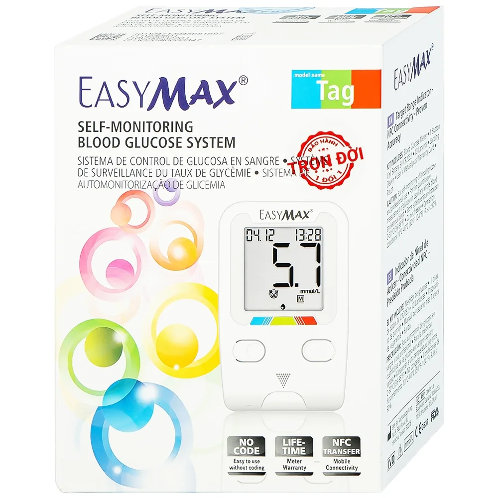 Hình ảnh Combo 3 hộp que thử đường huyết Easy Max (25 que - Tặng máy do đường huyết Easy Max Tag)