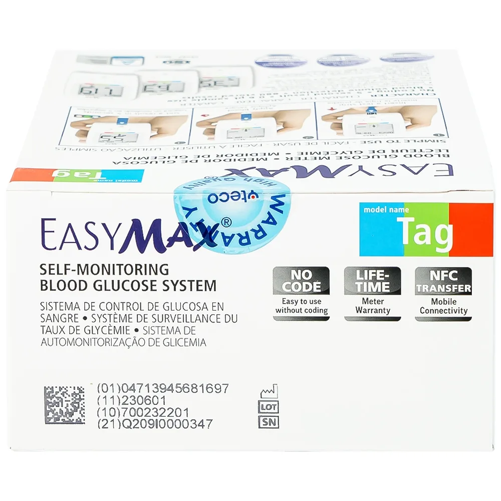 Hình ảnh Combo 3 hộp que thử đường huyết Easy Max (25 que - Tặng máy do đường huyết Easy Max Tag)