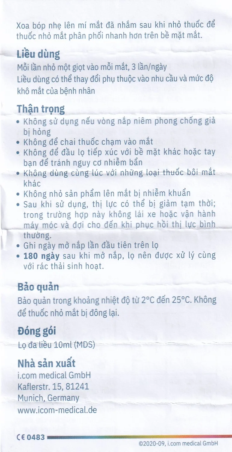 Hình ảnh Dung dịch nhỏ mắt Comfort Shield MDS 10ml I.com giảm khô mắt do viêm giác mạc kết mạc khô
