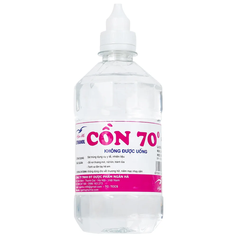 Hình ảnh Cồn 70 độ Ngân Hà hỗ trợ sát trùng vết thương (500ml)