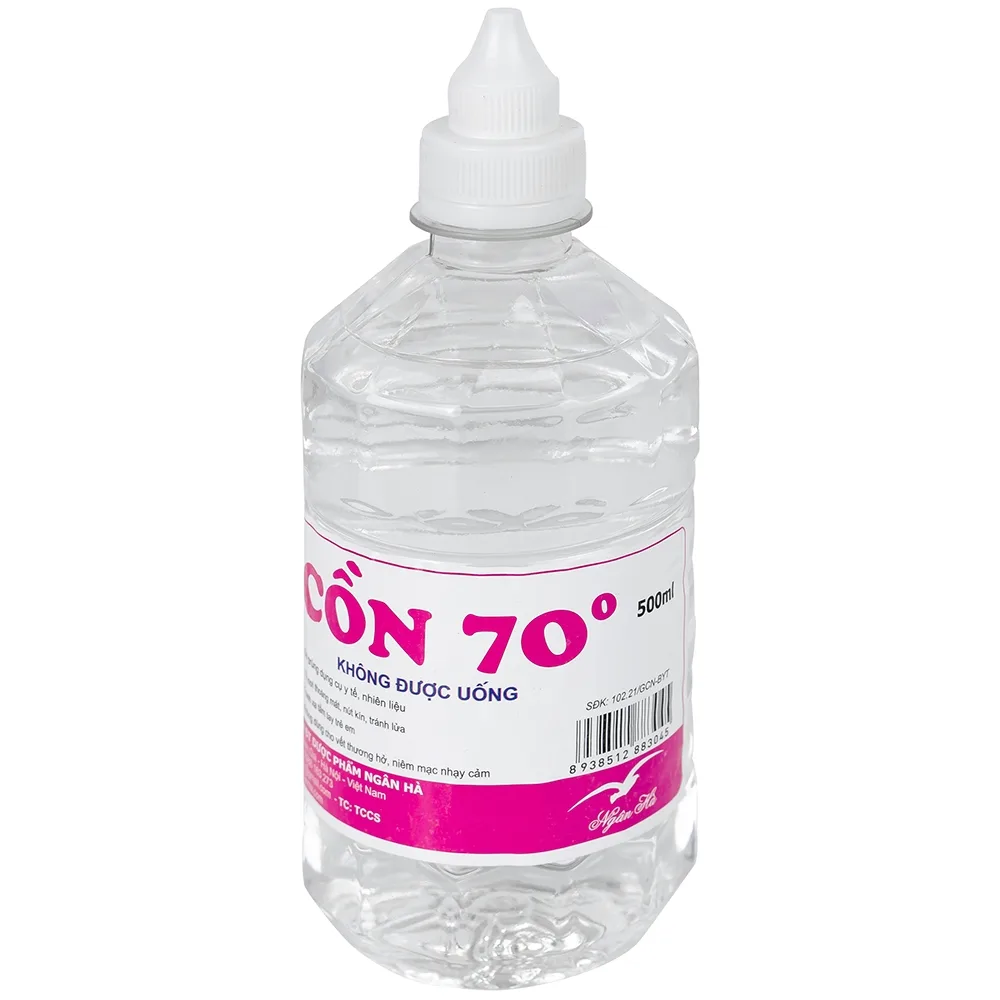 Hình ảnh Cồn 70 độ Ngân Hà hỗ trợ sát trùng vết thương (500ml)