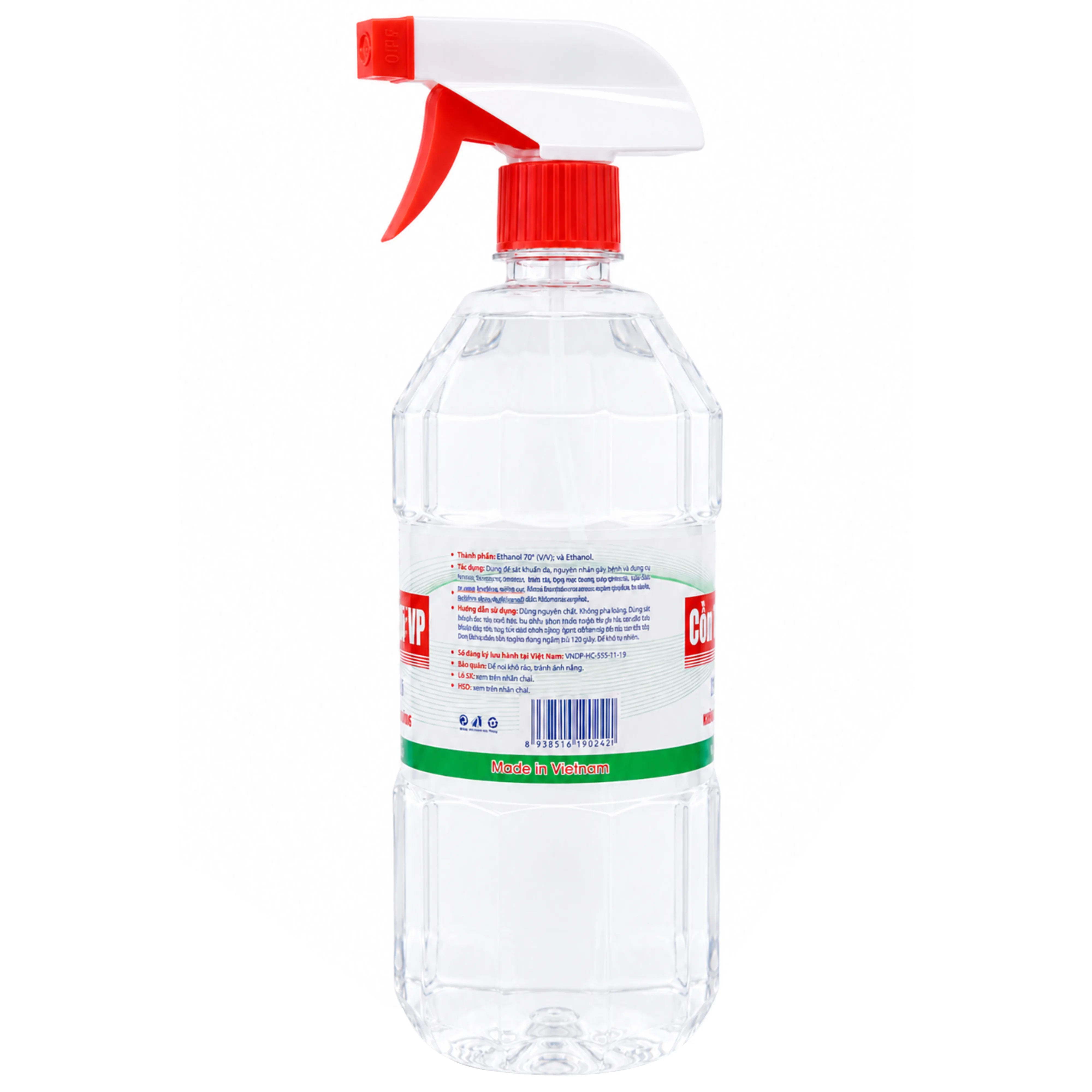 Hình ảnh Cồn 70 độ Vĩnh Phúc (có vòi xịt) dùng sát trùng da và tiệt trùng dụng cụ y tế (1000ml)