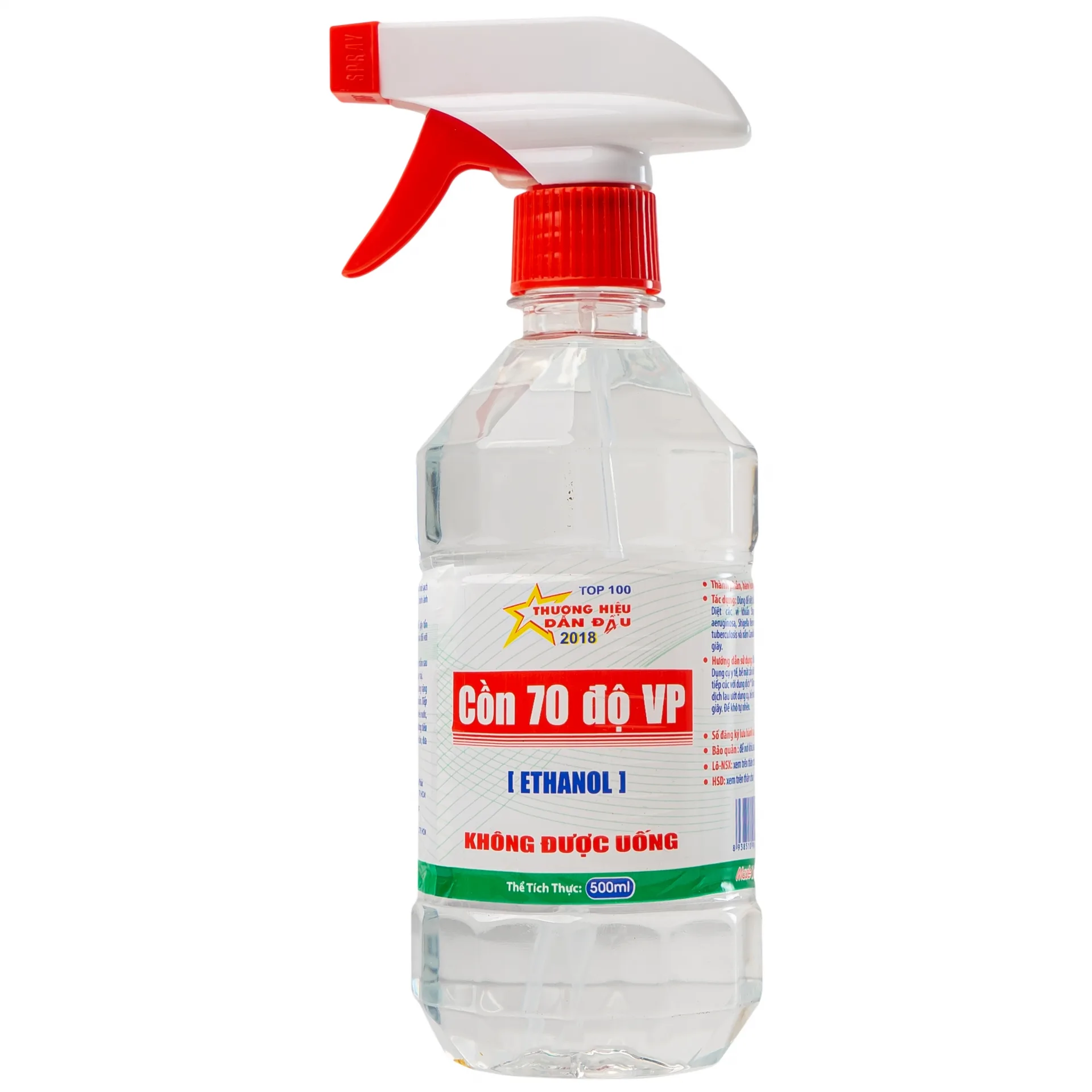 Hình ảnh Cồn 70 độ Vĩnh Phúc có vòi xịt diệt khuẩn dụng cụ y tế, bề mặt trong y tế (500ml)