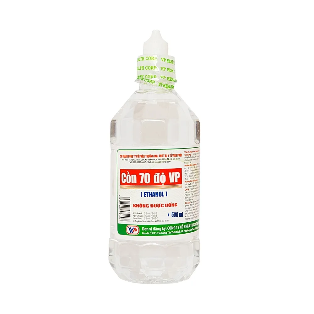 Hình ảnh Cồn 70 độ Vĩnh Phúc dùng để diệt khuẩn dụng cụ y tế, bề mặt trong y tế (500ml)