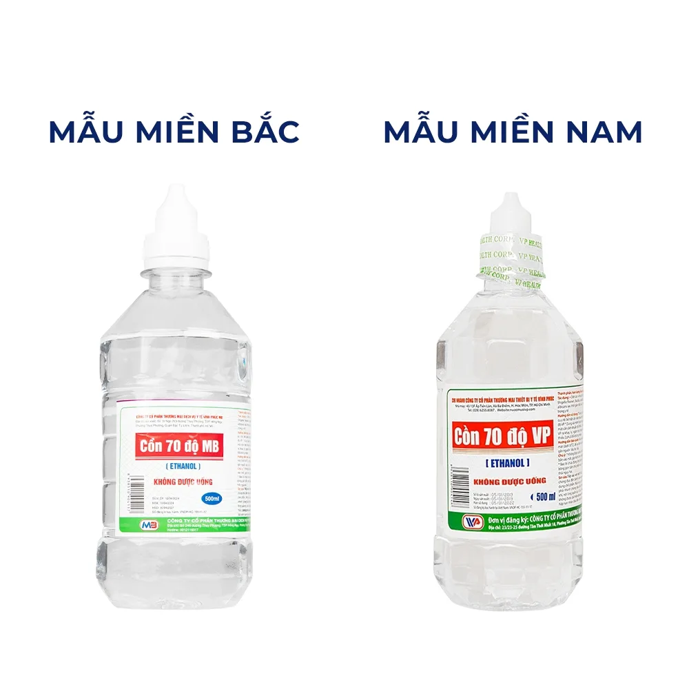 Hình ảnh Cồn 70 độ Vĩnh Phúc dùng để diệt khuẩn dụng cụ y tế, bề mặt trong y tế (500ml)
