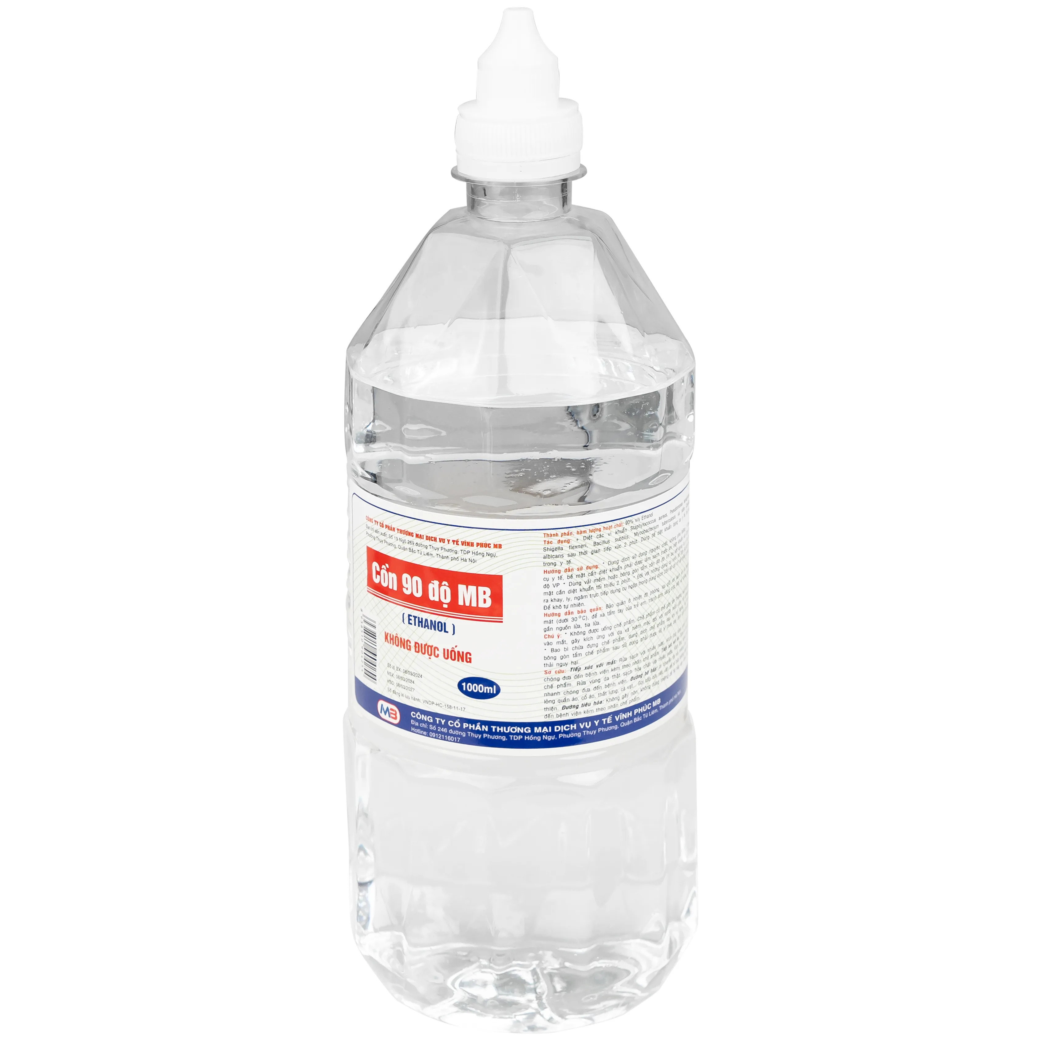 Hình ảnh Cồn 90 độ Vĩnh Phúc tiệt trùng các dụng cụ y tế (1000ml)