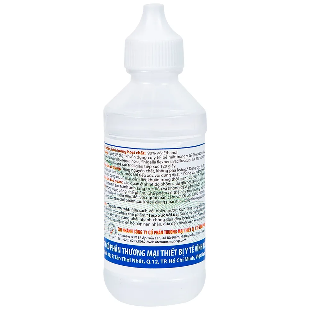 Hình ảnh Cồn trắng 90 độ Vĩnh Phúc hỗ trợ sát trùng vết thương ngoài (60ml)