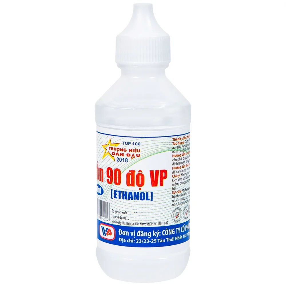 Hình ảnh Cồn trắng 90 độ Vĩnh Phúc hỗ trợ sát trùng vết thương ngoài (60ml)