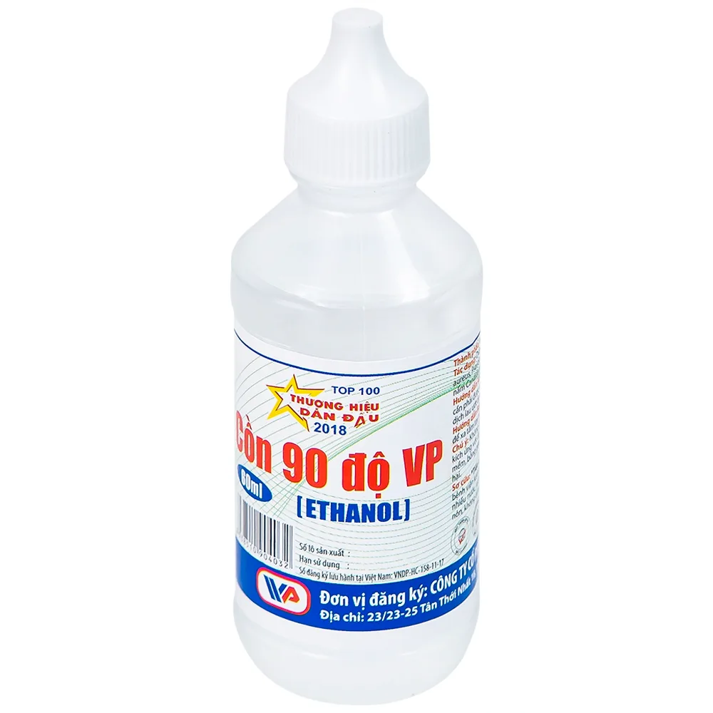 Hình ảnh Cồn trắng 90 độ Vĩnh Phúc hỗ trợ sát trùng vết thương ngoài (60ml)