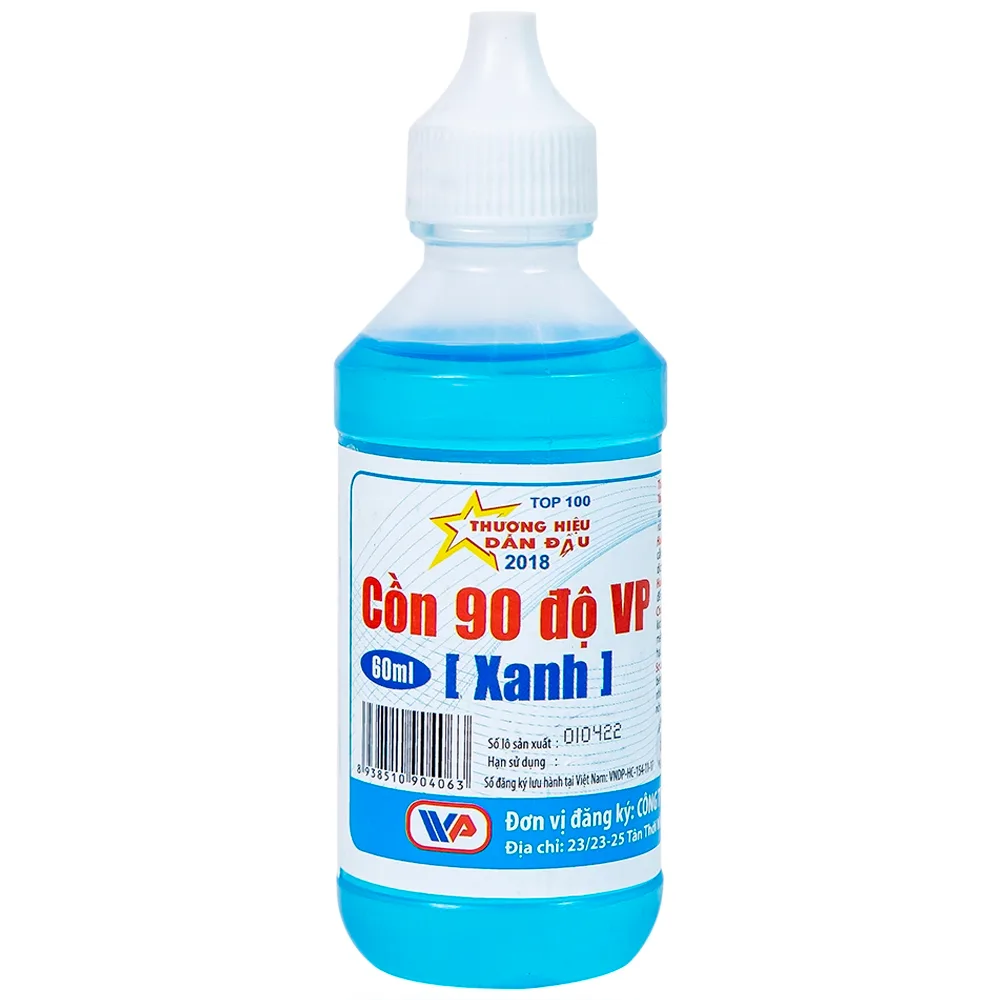 Hình ảnh Cồn Xanh 90 độ Vĩnh Phúc hỗ trợ sát trùng vết thương ngoài (60ml)