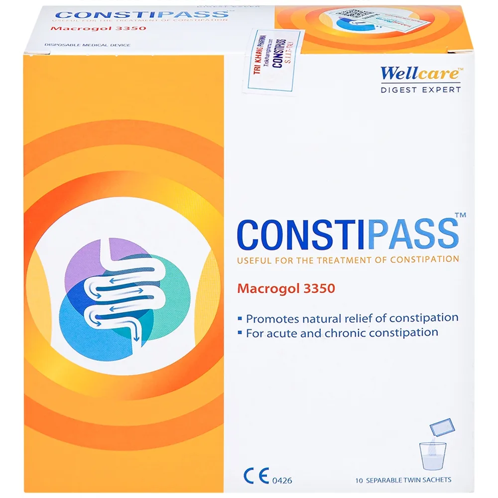 Hình ảnh Bột nhuận tràng Constipass Wellcare bổ trợ nhuận tràng, khắc phục chứng táo bón (20 gói)