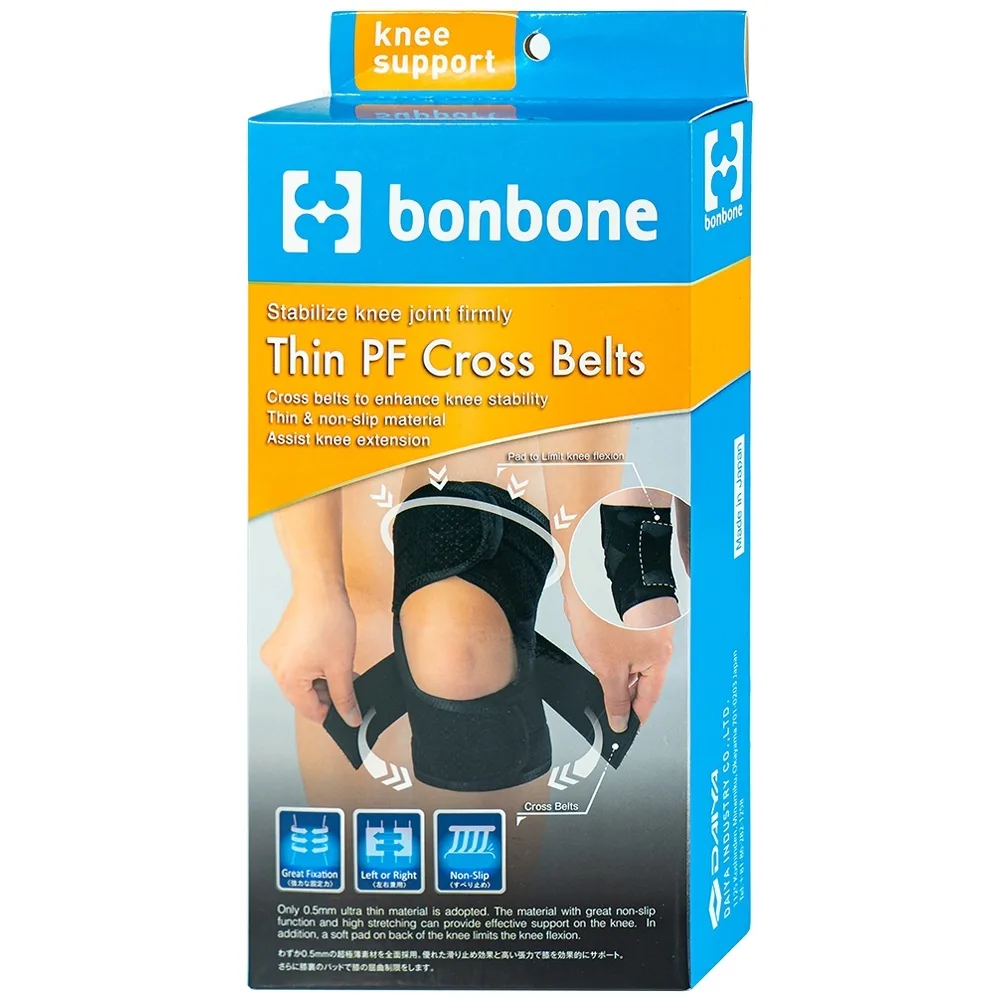 Hình ảnh Đai cố định đầu gối free size Bonbone Thin PF Cross Belts hỗ trợ điều trị bệnh xương khớp