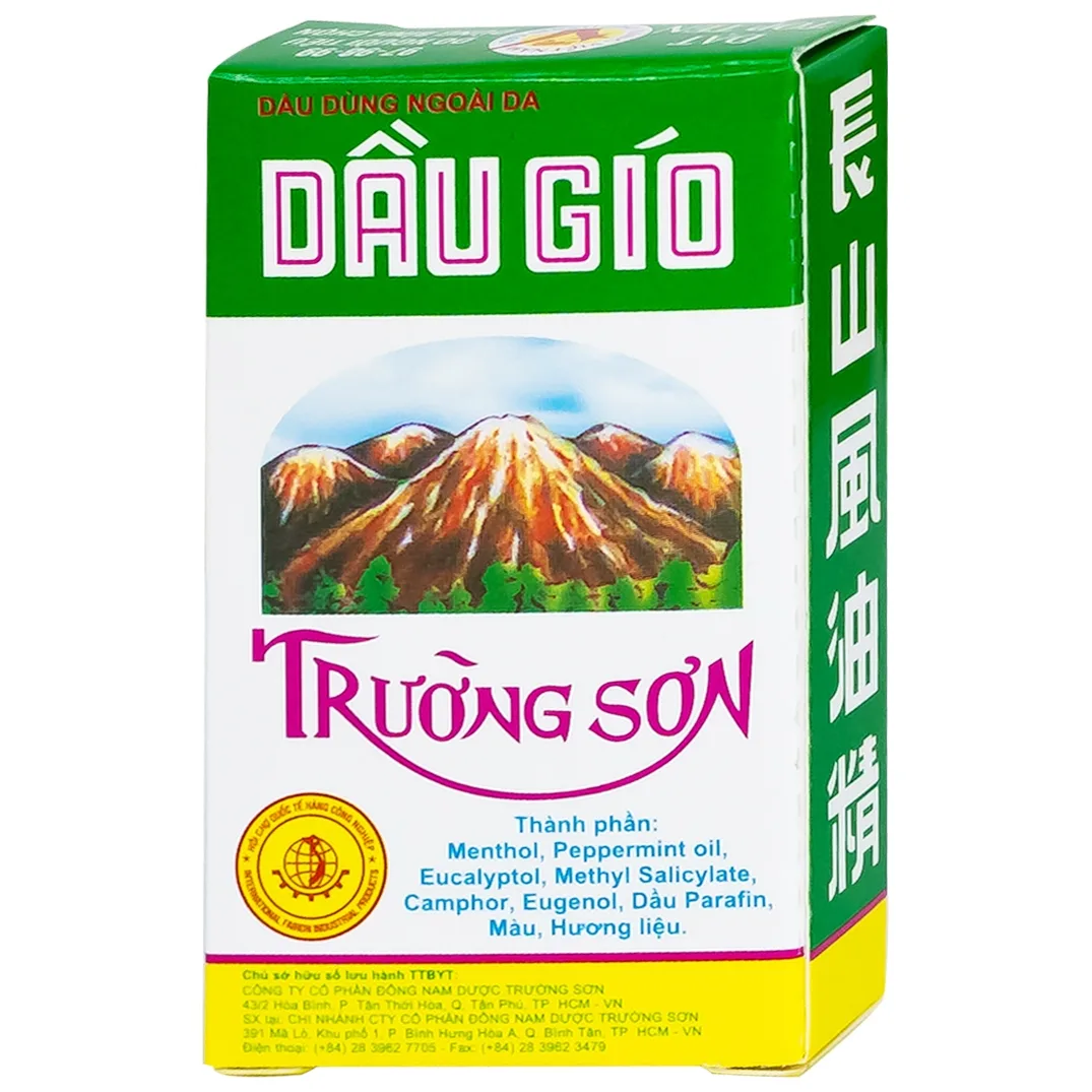 Hình ảnh Dầu gió Trường Sơn 2.5ml dùng hỗ trợ trong trường hợp cảm, ho, sổ mũi, nhức đầu (20 chai)