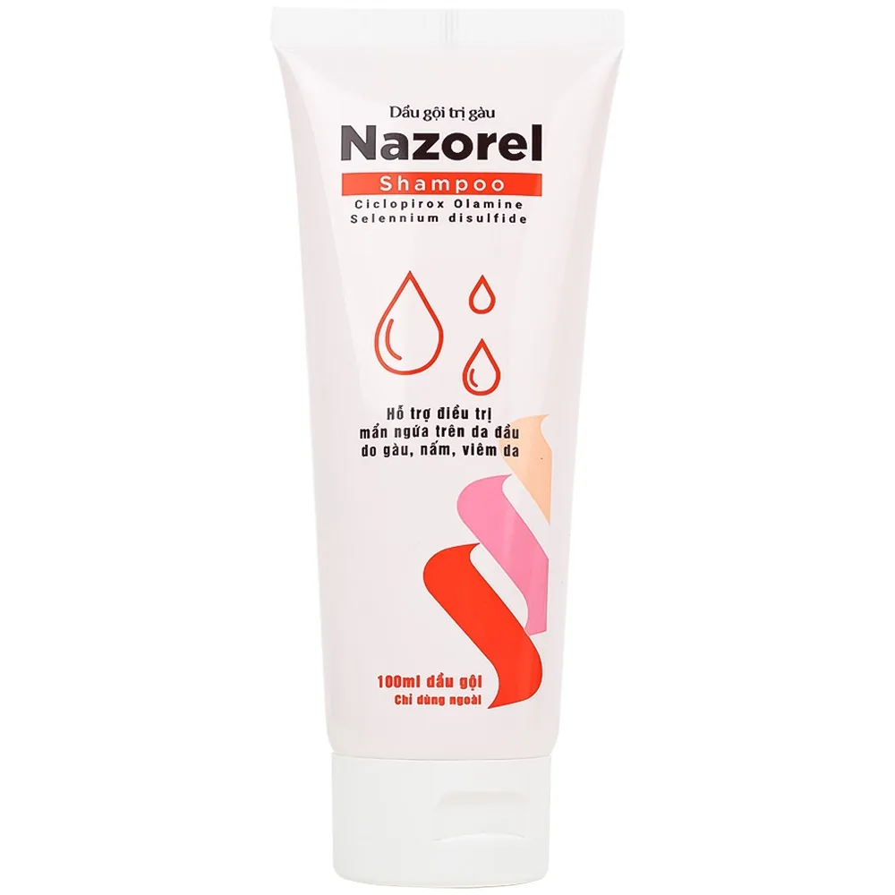 Hình ảnh DẦU GỘI TRỊ GÀU NAZOREL SHAMPOO CICLOPIROX OLAMINE 100ML