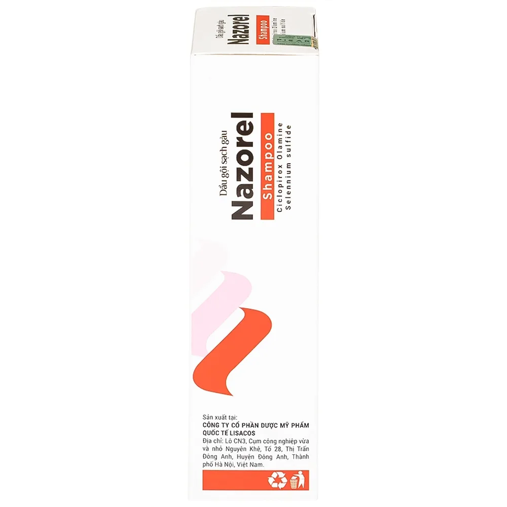 Hình ảnh Dầu gội trị gàu Nazorel 50ml hỗ trợ điều trị mẩn ngứa da đầu do gàu và nấm, viêm da