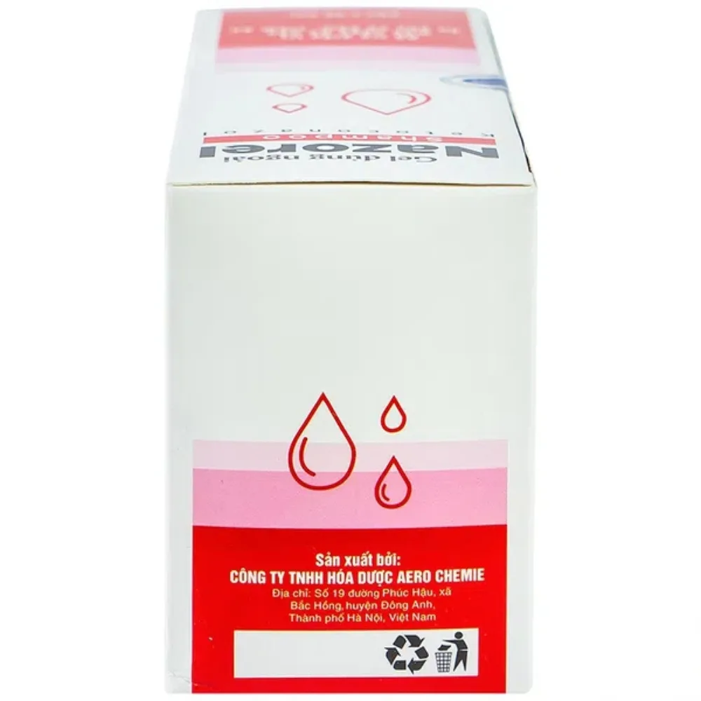 Hình ảnh Gel dùng ngoài Nazorel Shampoo Ketoconazol hỗ trợ điều trị mẩn ngứa da đầu do gàu và nấm, viêm da (50 gói x 6ml)