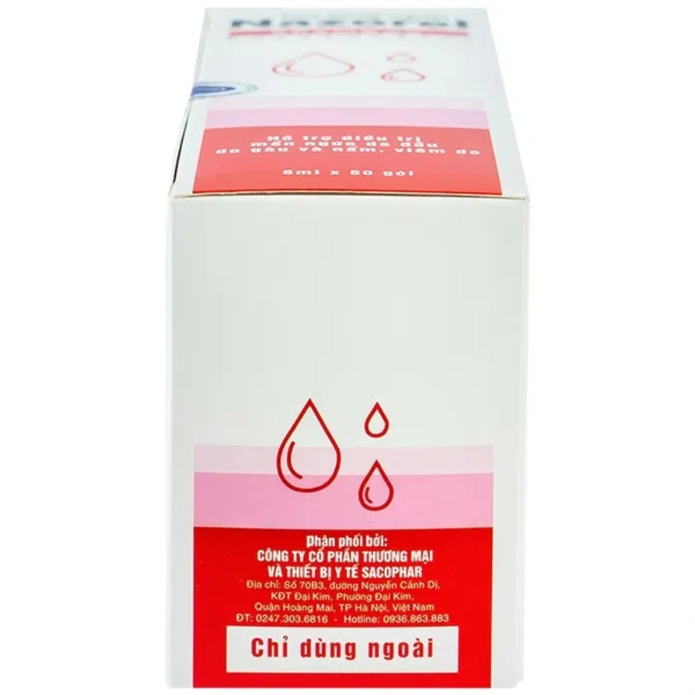 Hình ảnh Gel dùng ngoài Nazorel Shampoo Ketoconazol hỗ trợ điều trị mẩn ngứa da đầu do gàu và nấm, viêm da (50 gói x 6ml)