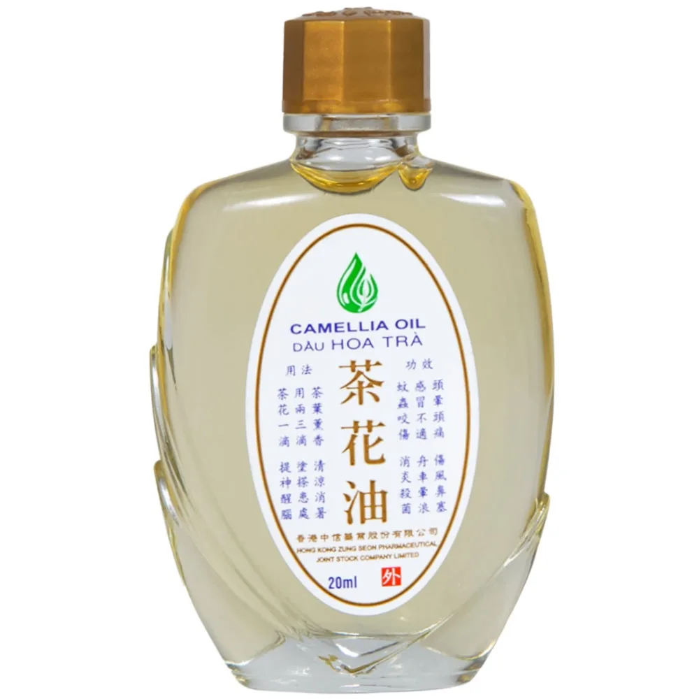 Hình ảnh Dầu Hoa Trà Camellia Oil Hong Kong Zung Seon hỗ trợ điều trị cảm cúm, nghẹt mũi, chóng mặt, nhứt đầu (20ml)