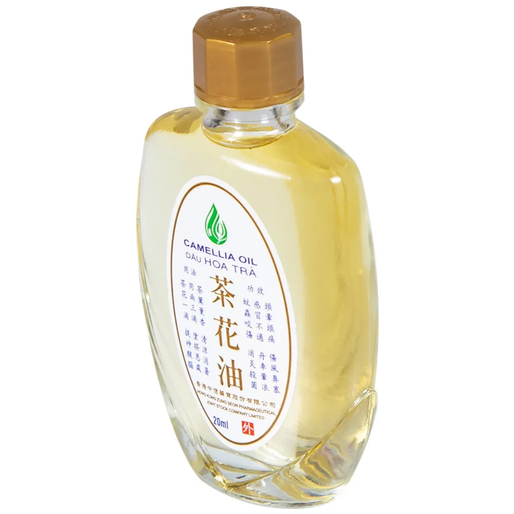 Hình ảnh Dầu Hoa Trà Camellia Oil Hong Kong Zung Seon hỗ trợ điều trị cảm cúm, nghẹt mũi, chóng mặt, nhứt đầu (20ml)