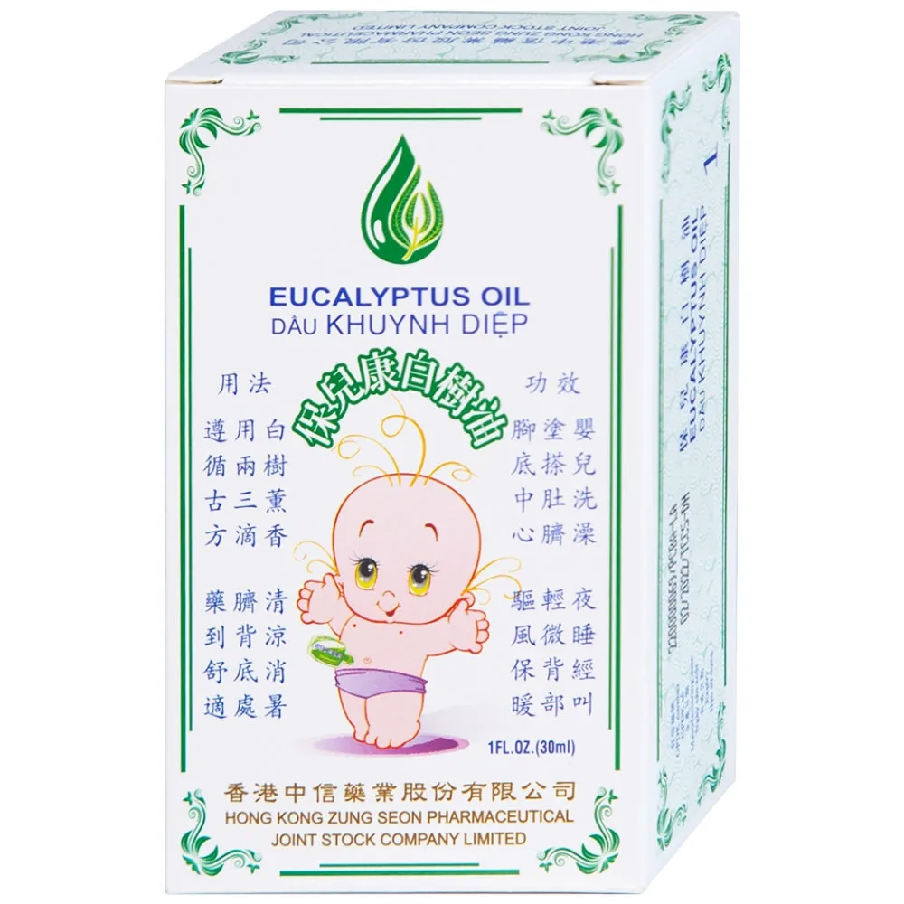 Hình ảnh Dầu Khuynh Diệp Eucalyptus Oil Hong Kong Zung Seon hỗ trợ điều trị cảm cúm, nghẹt mũi, đau bụng, giữ ấm (30ml)