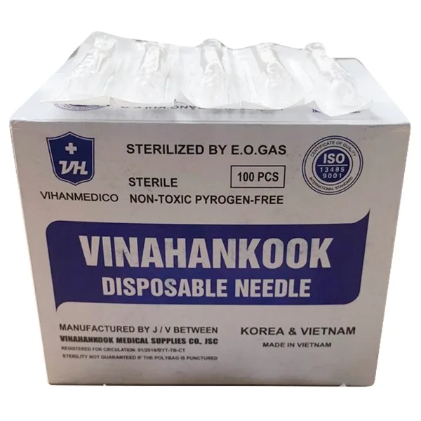 Hình ảnh Đầu kim 26g Vinahankook sử dụng một lần dùng để tiêm chích, lấy máu, pha thuốc (100 cái)