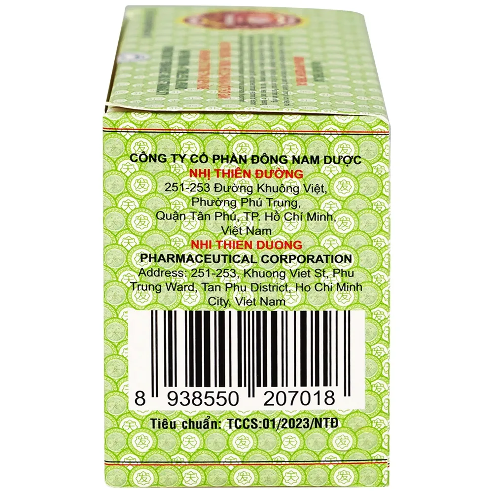 Hình ảnh Dầu Nhị Thiên Đường 1.5ml dùng khi bị cảm mạo phong hàn, sổ mũi (10 chai)