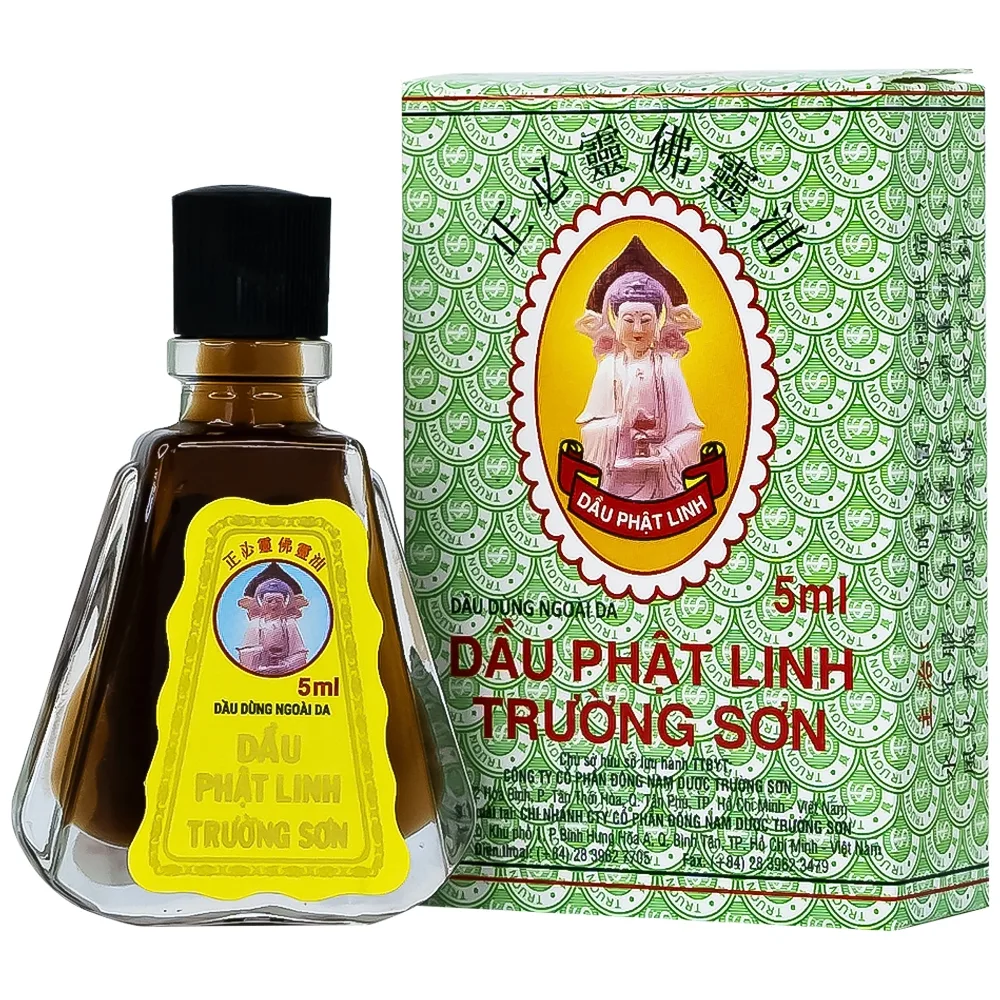 Hình ảnh Dầu Phật Linh 5ml Trường Sơn dùng hỗ trợ trường hợp cảm cúm, cảm ho, nhức đầu, nghẹt mũi (12 chai)