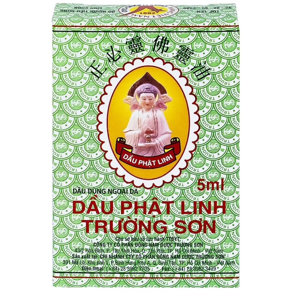 Hình ảnh Dầu Phật Linh 5ml Trường Sơn dùng hỗ trợ trường hợp cảm cúm, cảm ho, nhức đầu, nghẹt mũi (12 chai)