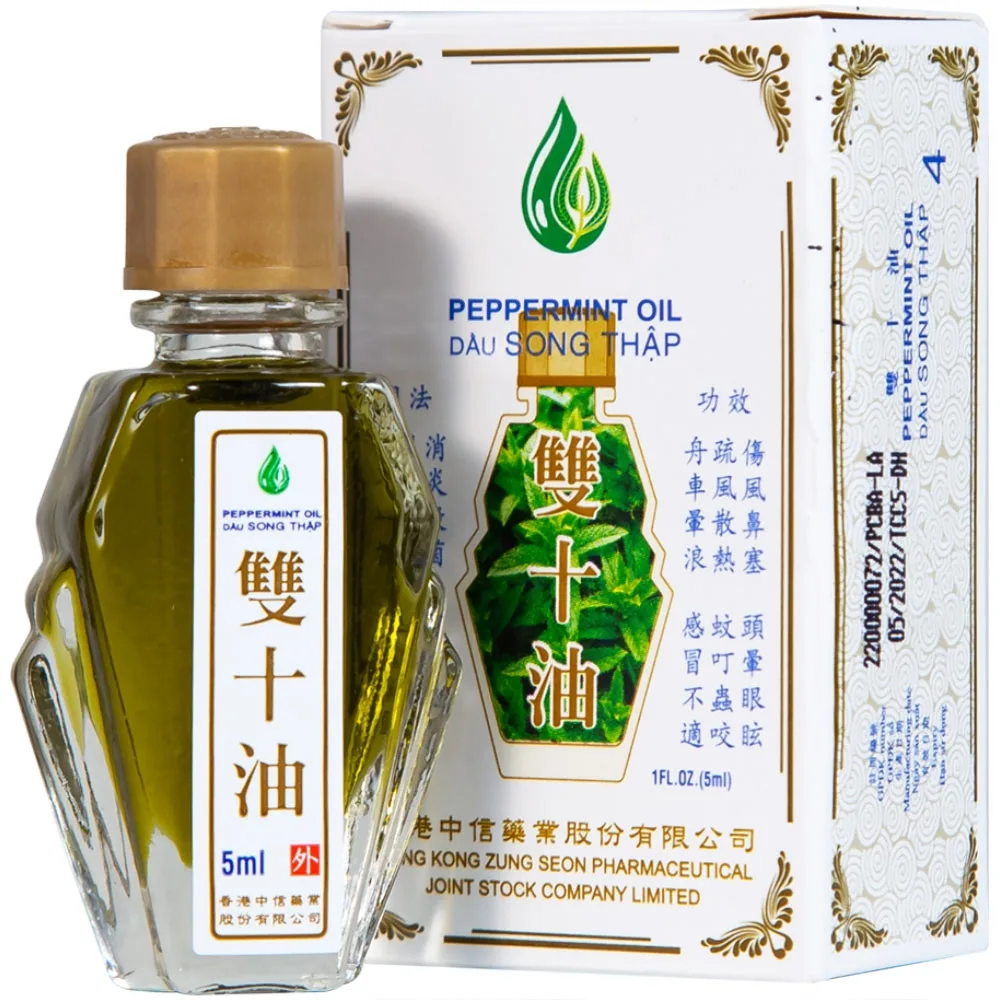 Hình ảnh Dầu Song Thập Peppermint Oil Hong Kong Zung Seon hỗ trợ điều trị cảm lạnh, nghẹt mũi (5ml)