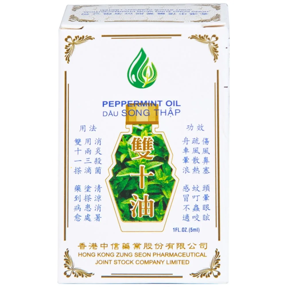 Hình ảnh Dầu Song Thập Peppermint Oil Hong Kong Zung Seon hỗ trợ điều trị cảm lạnh, nghẹt mũi (5ml)