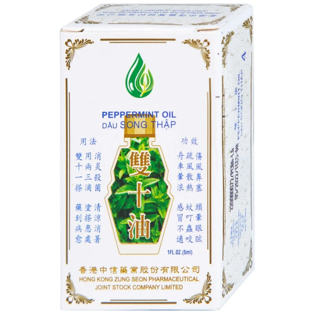 Hình ảnh Dầu Song Thập Peppermint Oil Hong Kong Zung Seon hỗ trợ điều trị cảm lạnh, nghẹt mũi (5ml)