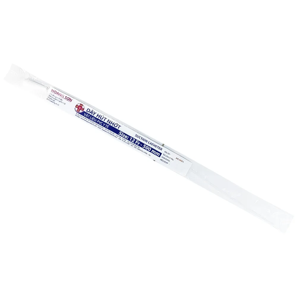 Hình ảnh Dây hút nhớt Hoàng Sơn size 12 fr dùng để hút dịch đờm trong khoang mũi, miệng, họng (500 mm)