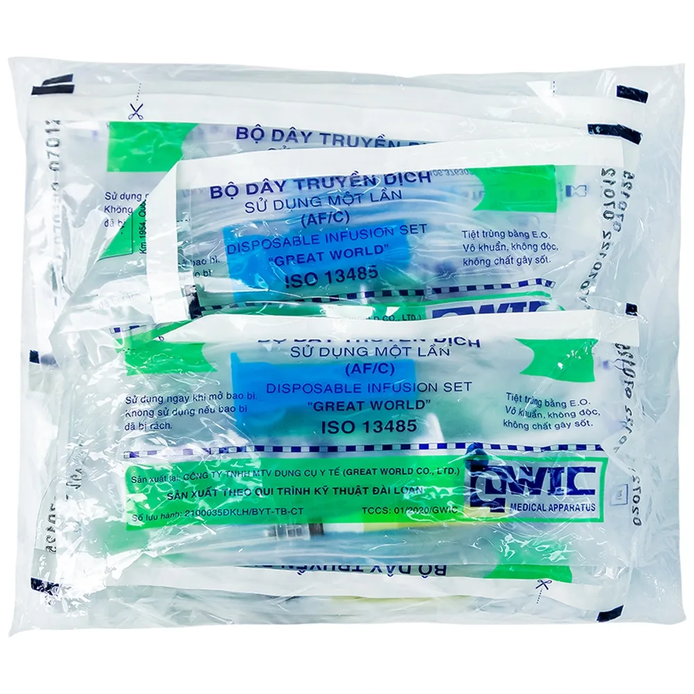 Hình ảnh Bộ dây truyền dịch AF/C Great World sử dụng một lần (10 dây)