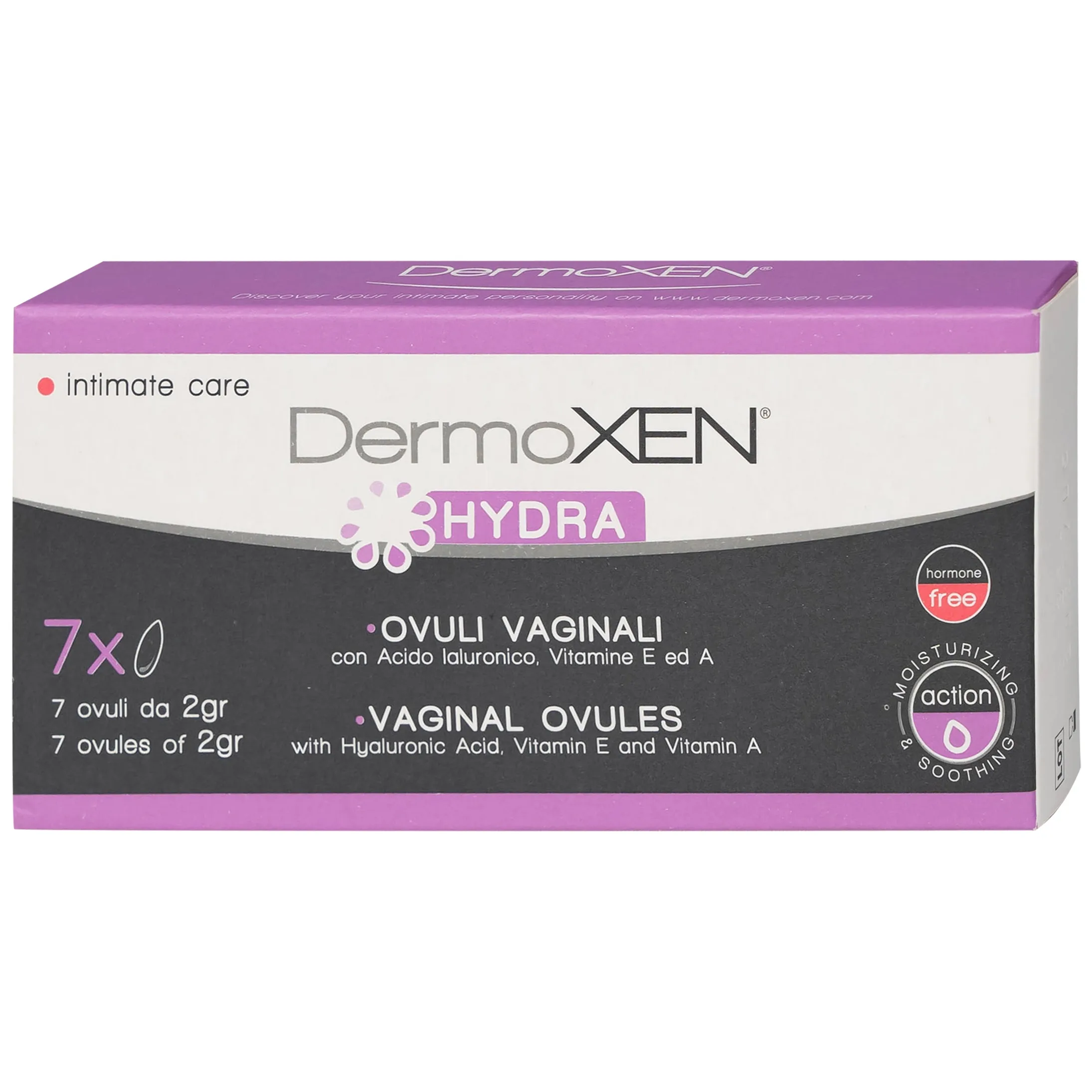 Hình ảnh Viên đặt âm đạo DermoXEN® HYDRA Ekuberg Pharma làm ẩm, bảo vệ và làm mềm, giảm kích ứng (1 vỉ x 7 viên)