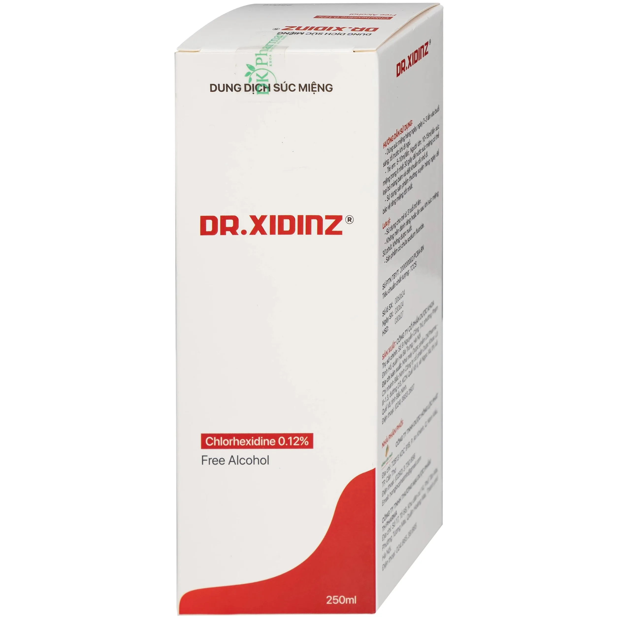 Hình ảnh Nước súc miệng Dr.Xidinz 250ml DK Pharma loại bỏ và ngăn ngừa mảng bám, làm trắng răng