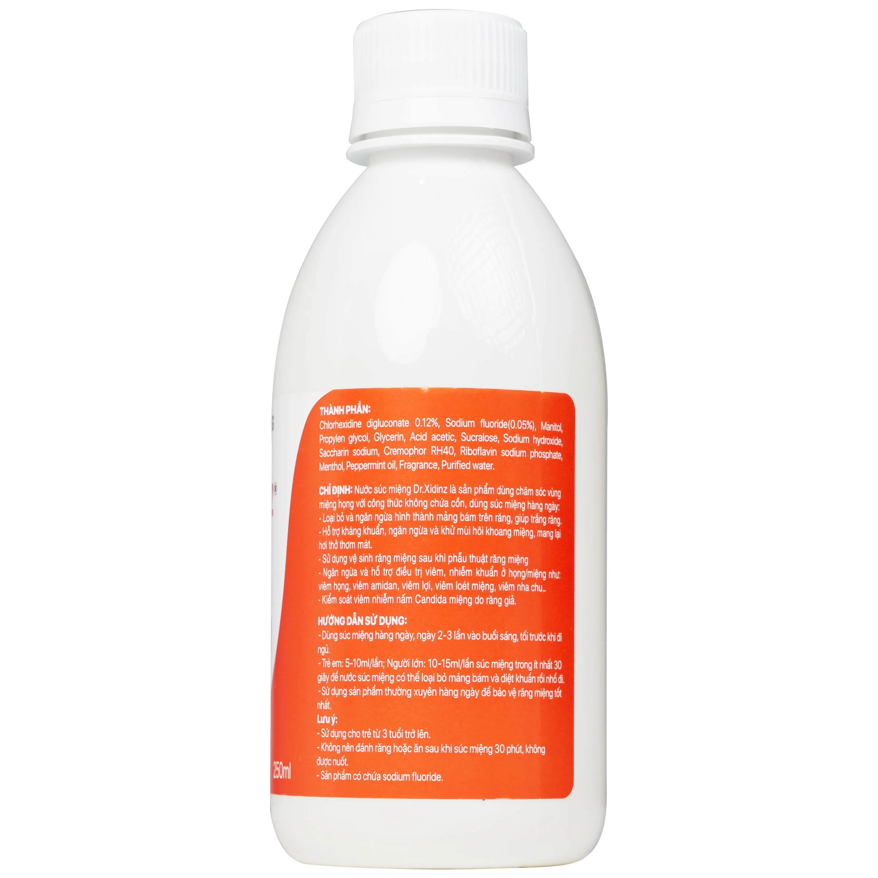Hình ảnh Nước súc miệng Dr.Xidinz 250ml DK Pharma loại bỏ và ngăn ngừa mảng bám, làm trắng răng