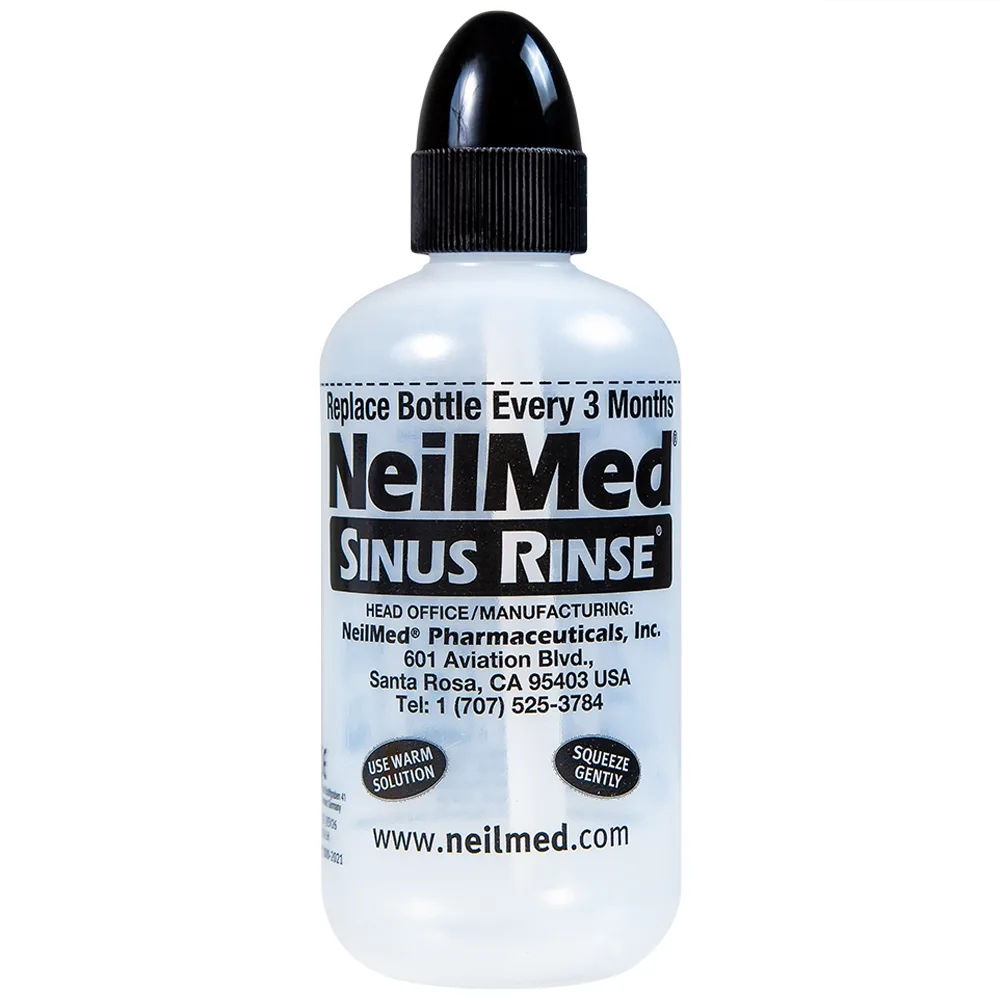 Hình ảnh Bộ dụng cụ 1 bình + 10 gói bột rửa mũi NeilMed Sinus Rinse làm sạch và ngăn ngừa chứng viêm mũi dị ứng