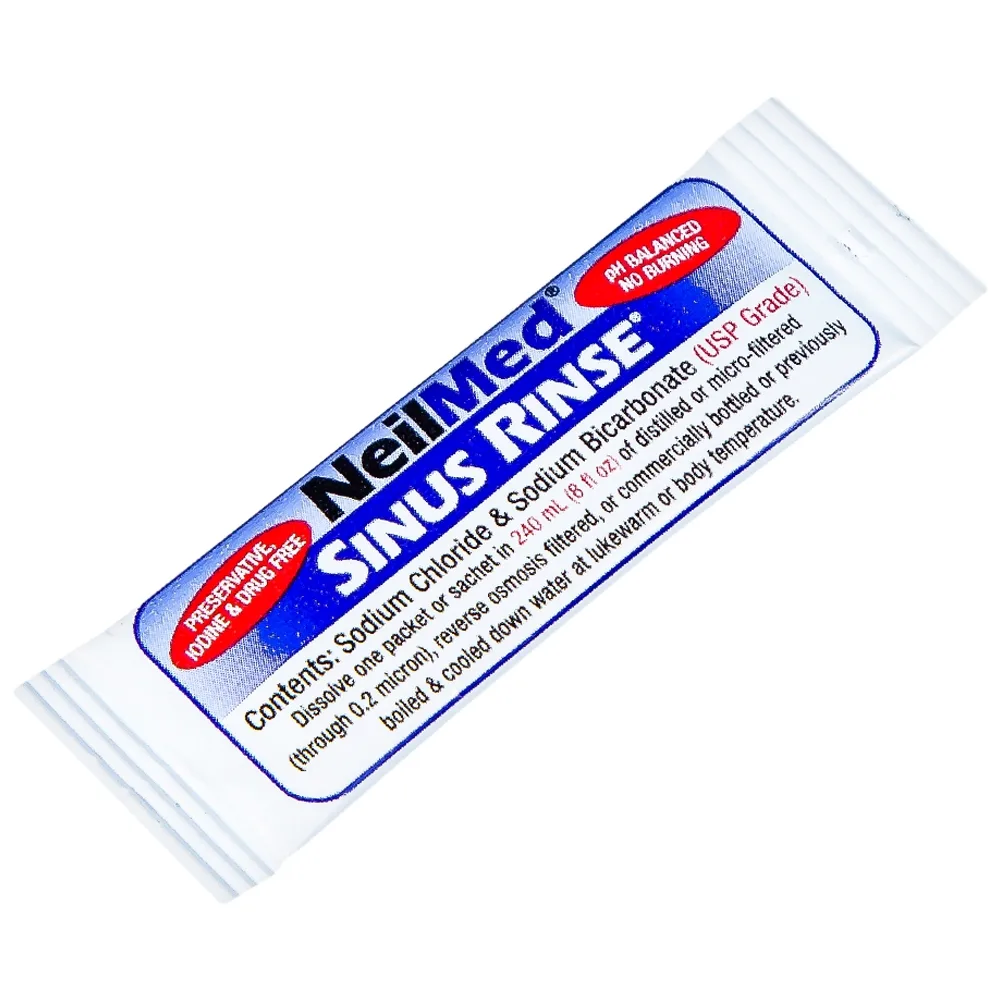Hình ảnh Bộ dụng cụ 1 bình + 10 gói bột rửa mũi NeilMed Sinus Rinse làm sạch và ngăn ngừa chứng viêm mũi dị ứng