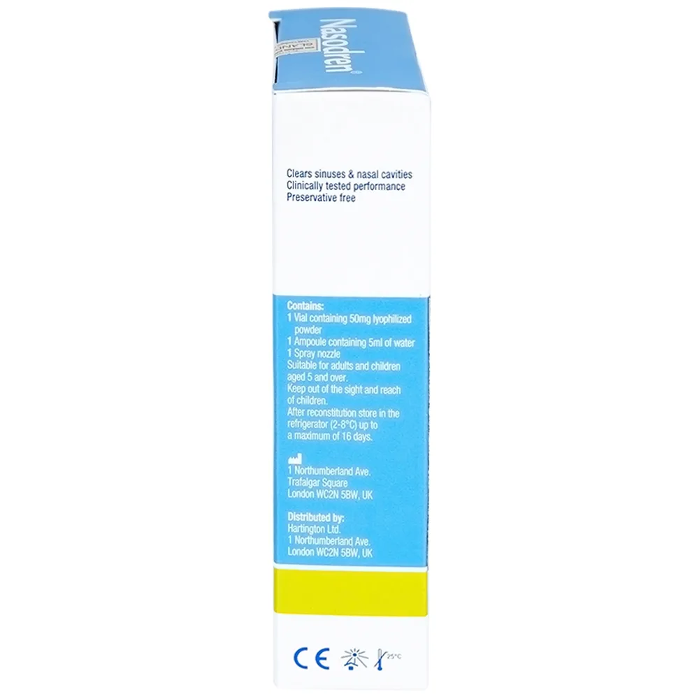 Hình ảnh Dung dịch xịt mũi Nasodren Hartington làm sạch mũi, xoang, giảm triệu chứng viêm xoang cấp tính và mãn tính (50mg)