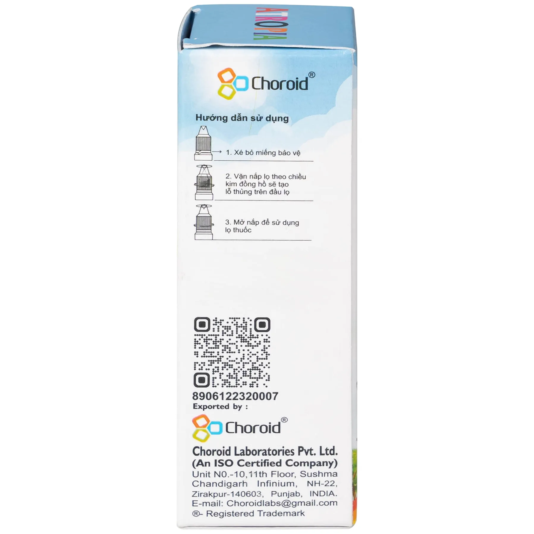 Hình ảnh Dung dịch nhỏ mắt ATROPIA 5ml Choroid  kiểm soát và làm chậm sự phát triển tật cận thị ở trẻ em