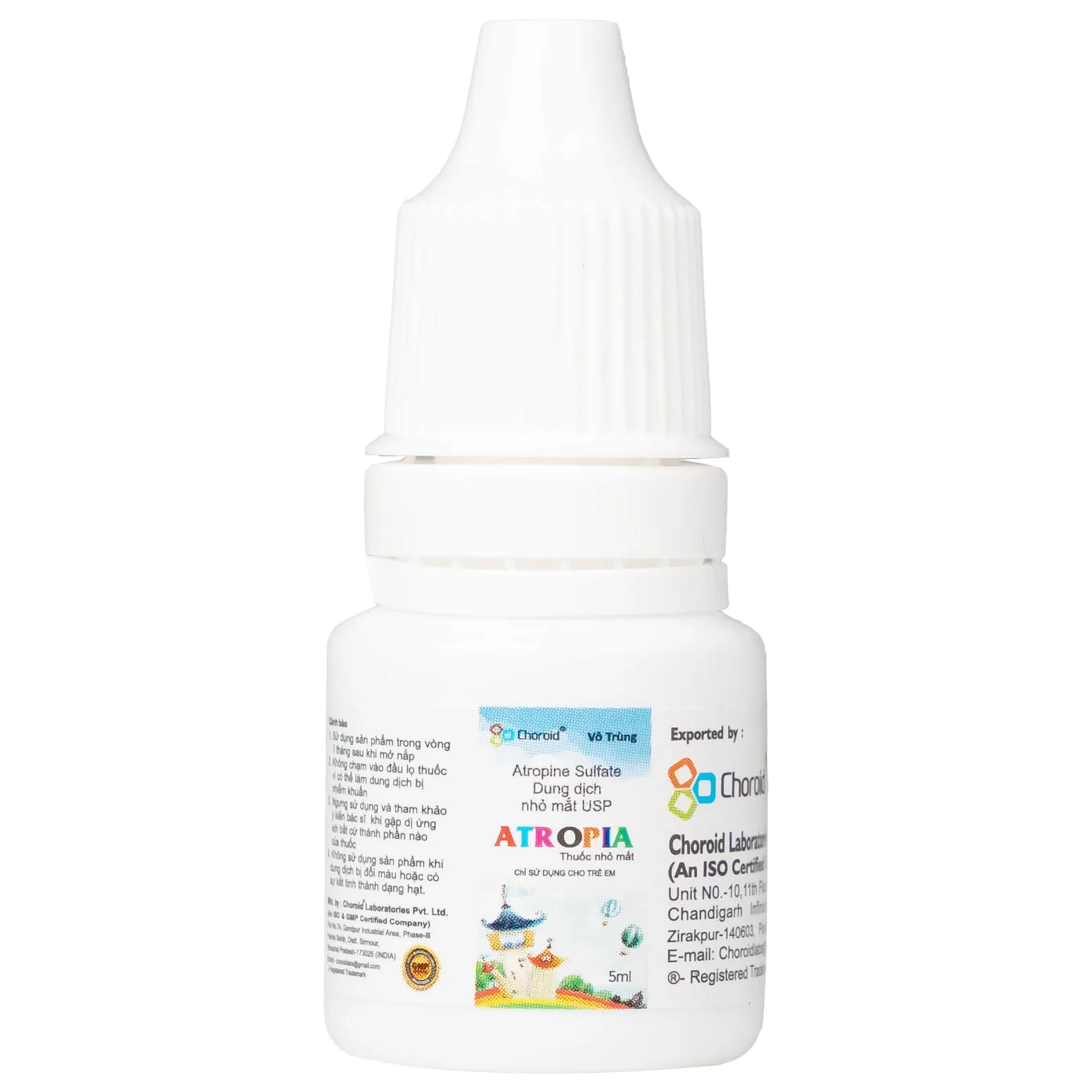 Hình ảnh Dung dịch nhỏ mắt ATROPIA 5ml Choroid  kiểm soát và làm chậm sự phát triển tật cận thị ở trẻ em