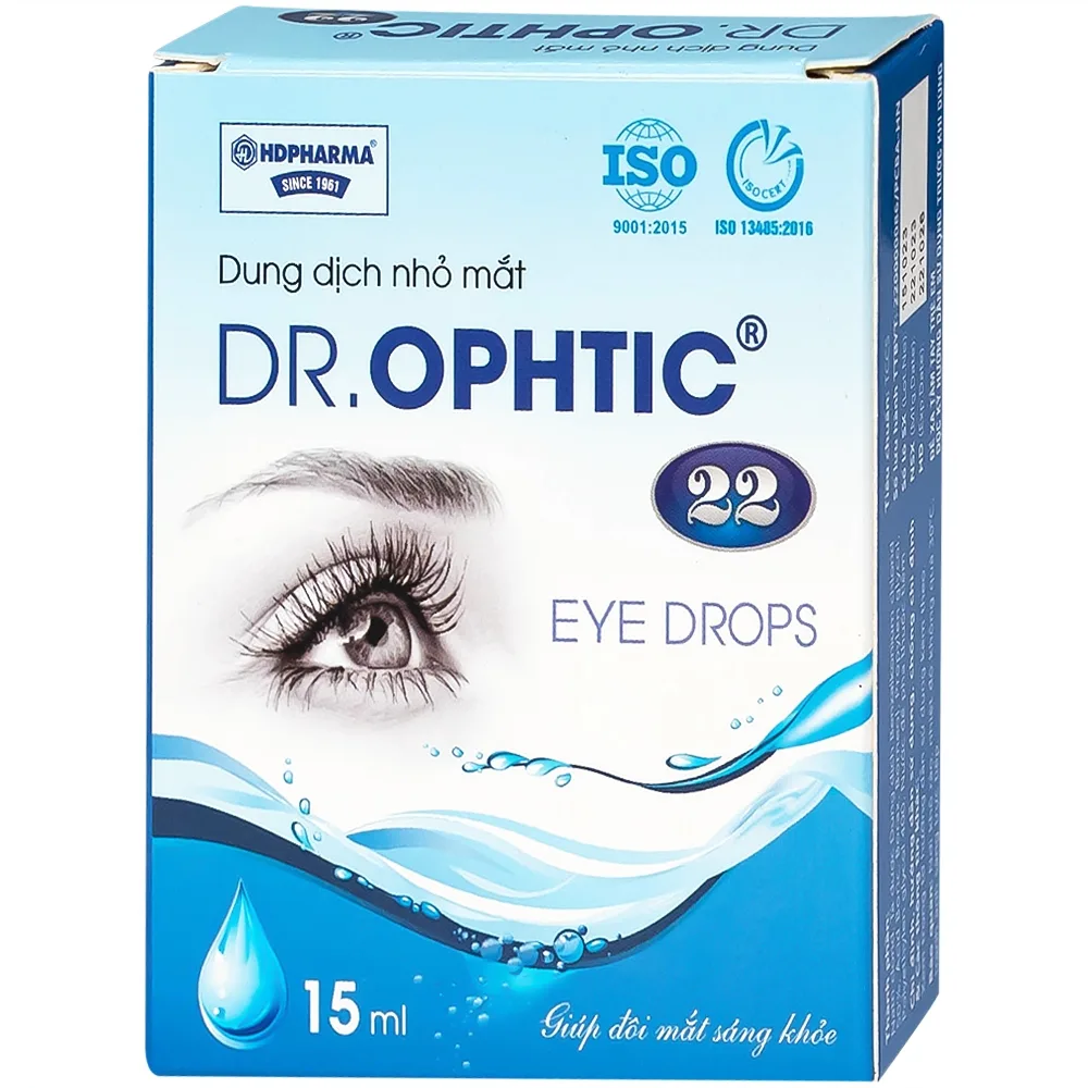 Hình ảnh Dung dịch nhỏ mắt Dr.Ophtic 22 HD Pharma 15ml dùng trong mỏi mắt, ngứa mắt, khô rát mắt