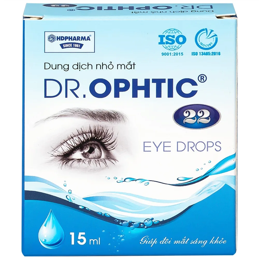 Hình ảnh Dung dịch nhỏ mắt Dr.Ophtic 22 HD Pharma 15ml dùng trong mỏi mắt, ngứa mắt, khô rát mắt