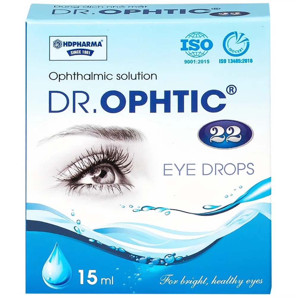 Hình ảnh Dung dịch nhỏ mắt Dr.Ophtic 22 HD Pharma 15ml dùng trong mỏi mắt, ngứa mắt, khô rát mắt