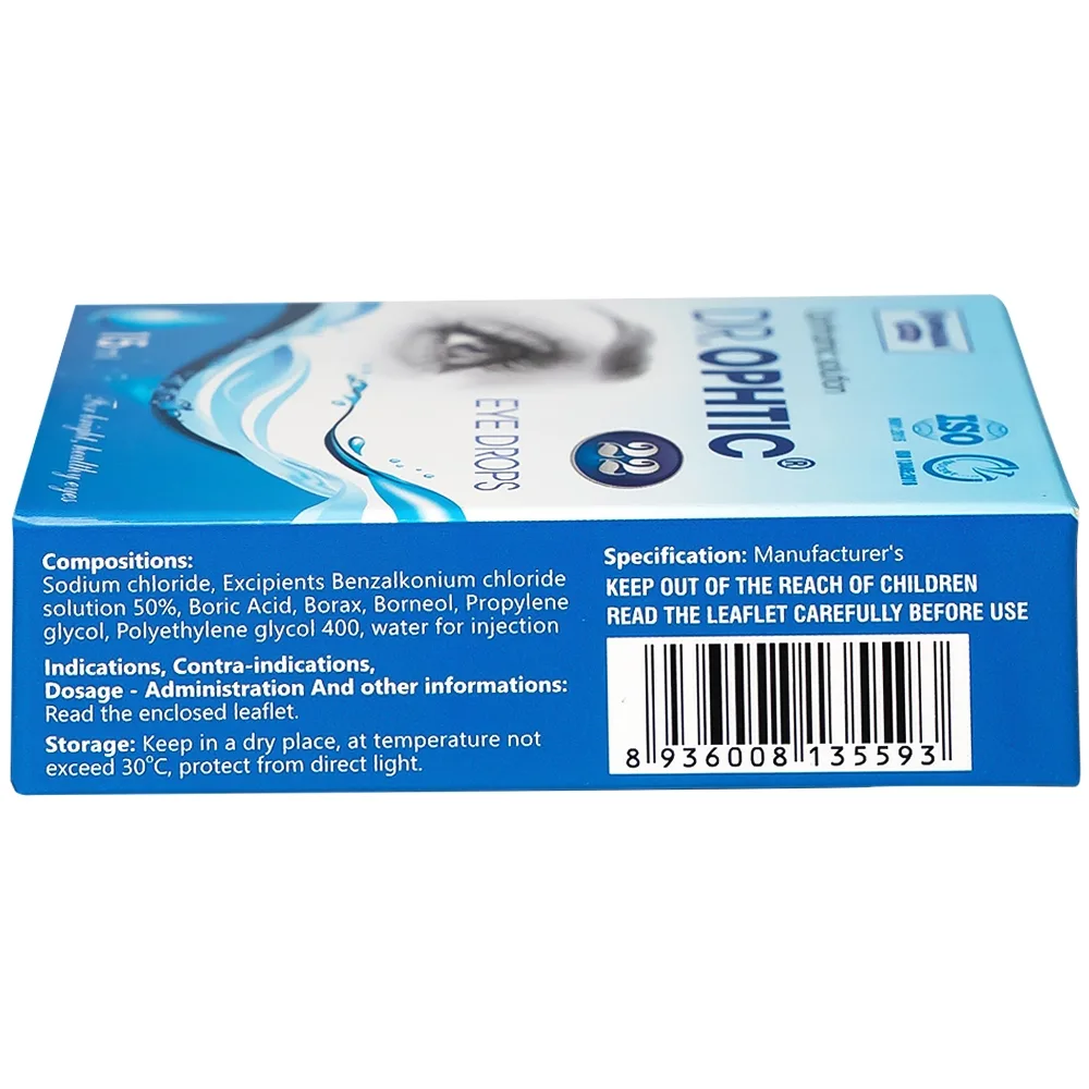 Hình ảnh Dung dịch nhỏ mắt Dr.Ophtic 22 HD Pharma 15ml dùng trong mỏi mắt, ngứa mắt, khô rát mắt