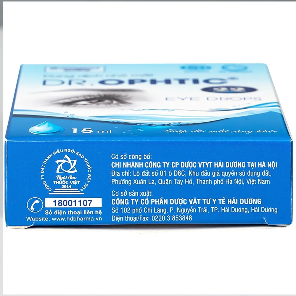 Hình ảnh Dung dịch nhỏ mắt Dr.Ophtic 22 HD Pharma 15ml dùng trong mỏi mắt, ngứa mắt, khô rát mắt