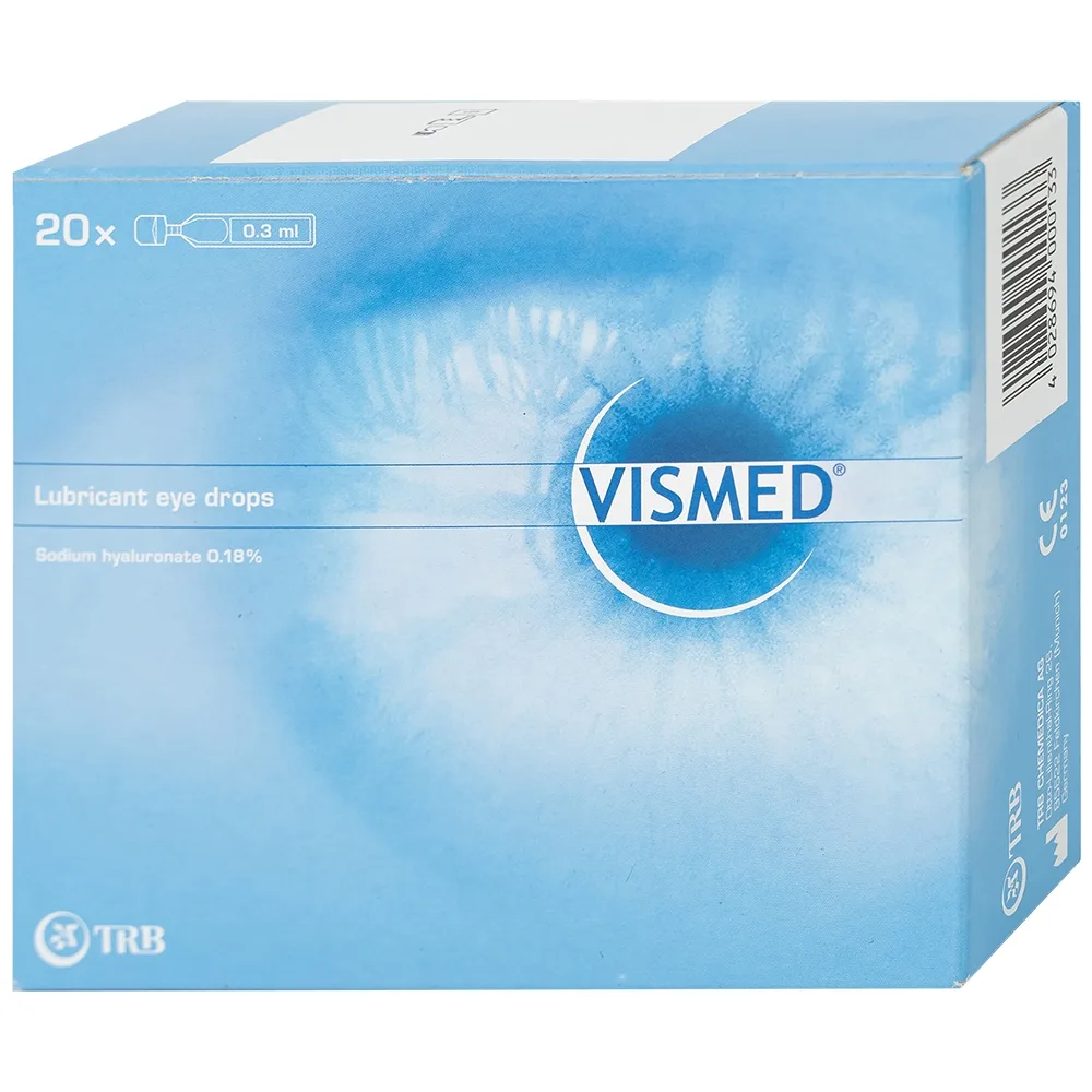 Hình ảnh Dung dịch nhỏ mắt Vismed TRB Chemedica dùng cho khô mắt hoặc tổn thương bề mặt nhãn cầu (20 ống x 0.3 ml)